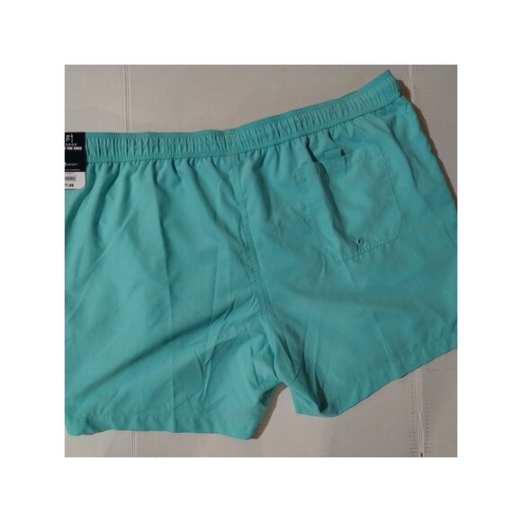 George Mens Aqua Blue Swim Shorts Trunks Above the Knee Elastic Waist 2XL - Picture 7 of 10